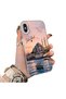 iPhone XS Max Compatible Silicone Edge Hard Back Case Istanbul Patterned Lover Couple Phone Case