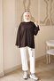Brown Side-Tie Modal Tunic - 2