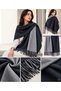 Double-Sided Premium Cashmere Shoulder Shawl & Scarf 70 X 200 cm Double Color Fringed
