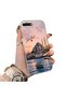 iPhone 8 Plus Compatible Silicone Edge Hard Back Case Istanbul Patterned Couple Phone Case