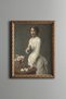 Elegant Woman in White Dress - Vintage Patterned Painting - Slim Model