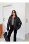 Zr Oversize Soft Fabric Black Women's Leather Jacket