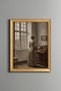 Woman at the Desk Beside the Window - Vintage Patterned Painting - Slim Model