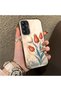 Samsung Galaxy A14 Compatible Silicone Edge Hard Back Case Tulip Patterned Lover Couple Phone Case - 3