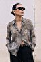 Striped Floral Patterned Shirt - Brown