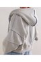 Women's Colorful Stitching Detailed Balloon Sleeve Off-Shoulder Zippered Cardigan - 4