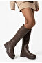 Saru Brown Leather Heeled Boots - 3