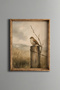 Sparrow on the Fence - Vintage Patterned Painting - Fine Model