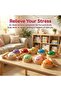 Gold Glitter Bao Squishy Toys with Steamer, Soft Slow Rebound Squeeze Stress Ball for Anxiety Relief & Sensory Fidget, Glitter Gold Bun Squishies Birthday Gift - 6
