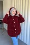 Angora Hooded Pocket Women's Cardigan