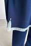 Skirt with Tulle Detail Mercerized Set - Navy Blue - 2
