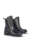 Women's Genuine Leather Heeled Double Zipper Light Sole Black Boots - 4