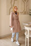 Mink Double-Breasted Collar Lined Waist-Tie Trench Coat