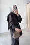 Shawl Detail Double Denim Set - Brown - 2