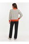 Asez Boutique Collar Buttoned Striped Long Sleeve Regular Fit Knitwear Sweater - 5