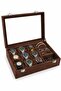 Watch Box 9 Pieces with Jewelry Compartments Alcantara Brown