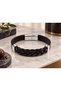Tavrien Nightplait Black Leather Men's Bracelet - Wide Band with Thick Braided Detail - 2
