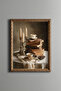 Book and Coffee by Candlelight - Vintage Patterned Painting - Fine Model