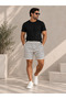 Men's Striped Shorts 100% Cotton 3 Yarns Without Pile Comfortable Cut Casual Sports Shorts - 2