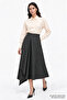 Asymmetrical Regular Midi Skirt with Hidden Zipper