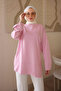 Pink Cuffed Sleeve and Skirt Tunic with Slits - 5