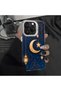 Samsung Galaxy A34 5g Compatible Silicone Edge Hard Back Case Crescent and Star Pattern Phone Case - 8