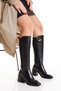 Women's Below the Knee Boots with Thick Heels and Zipper, Stylish Daily Boots - 2