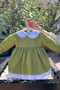 Lace Detailed Baby Collar Green Long Sleeve Girls' Baby Design Dress - 4