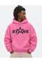 Men's Star Graphic Printed 3 Thread Hoodie – Oversized Hooded with Kangaroo Pocket