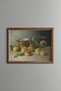 Apples and Ceramic Jug Still Life - Vintage Patterned Painting - Fine Model