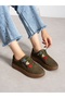 Senna Green Genuine Leather Zippered Women's Shoes - 7