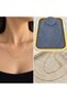 💎   Premium Shiny and Stylish Gold Color Thin 316L Steel Women's Chain Necklace (45cm) - 2