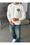 Soft Textured Oversize Knitwear with Est Lettering - 4