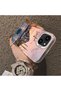 iPhone 14 Plus Compatible Silicone Edge Hard Back Case Istanbul Patterned Couple Phone Case - 4