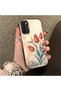 Oppo A55 5g Compatible Silicone Edge Hard Back Case Tulip Pattern Loving Couple Phone Case - 3