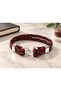 Torvelin Redclasp Red Black Leather Men's Bracelet - Thick Double Braided Hook - 2