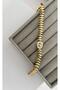 Special Series Oval Zircon Stone Xp Arpa Strip Gold Color Bracelet - 7