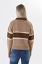 Women's Striped Polo Collar Knit Sweater - 6