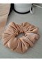 Shiny Textured Medium Size Fabric Hair Scrunchie – Voluminous and Stylish Design - 2