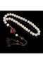Original Pearl Prayer Beads with Silver Design and Star and Moon Pattern