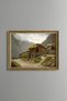 Mountain Houses Landscape - Vintage Patterned Painting - Fine Model