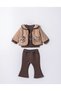 Baby Girl Jacket, Spanish Style Trousers, Leopard Pocket, Winter 3-Piece Set - 4
