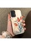 Samsung Galaxy A13 4g Compatible Silicone Edge Hard Back Case Tulip Patterned Couple Phone Case - 3