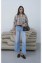 Plaid Bomber Jacket Brown - 4