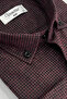 Men's Burgundy Winter Shirt Checkered Woolen Wide Cut Classic Cut Single Pocket Long Sleeve - 2