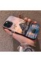 iPhone 13 Pro Compatible Silicone Edge Hard Back Case Istanbul Patterned Couple Phone Case - 2