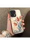 Oppo A6 Pro 4g Compatible Silicone Edge Hard Back Case Tulip Patterned Couple Phone Case - 3