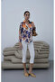 Floral Patterned Satin Shirt Orange - 5
