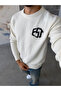 Soft Textured Oversize Knitwear with Est Lettering - 3