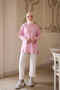 Pink Cuffed Sleeve and Skirt Tunic with Slits - 2